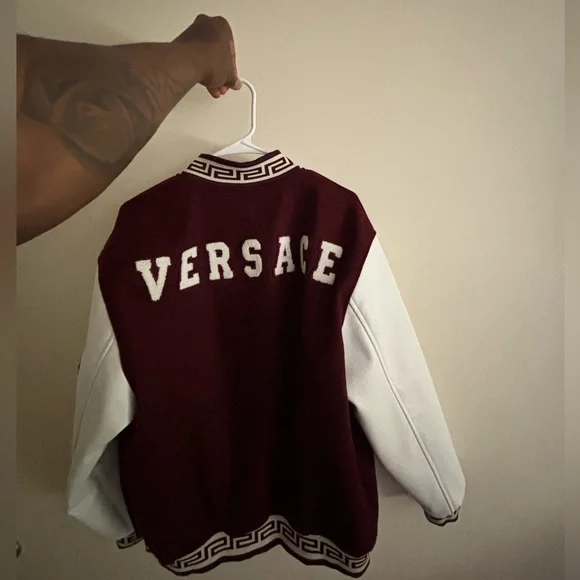 Versace burgundy varsity jacket - Picture 3 of 4